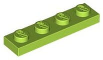 Lego Płytka 1x4 Limonka
