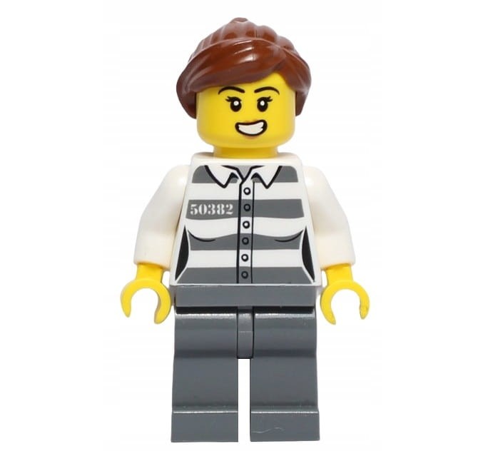 LEGO Figurka - Więzień/Rabuś/Złodziej Kobieta przód