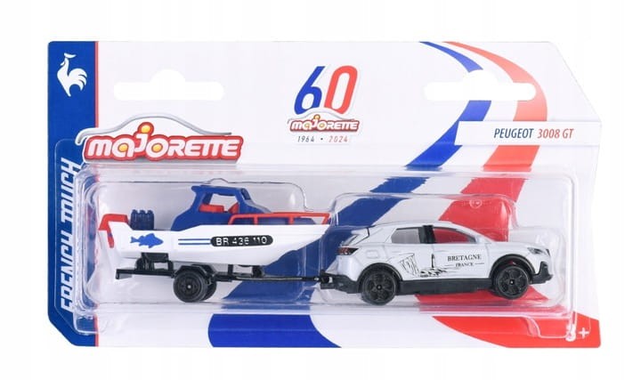 Majorette French Touch Trailre - Land Rover Renault Citroen Peugeot Komplet