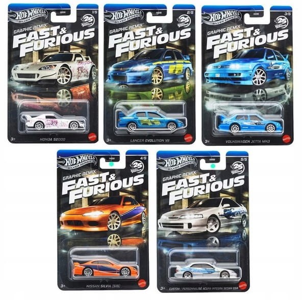 HOT WHEELS Fast &amp; Furious Graphic Remix - Zetaw 5 autek
