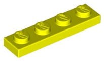 Lego Płytka 1x4 Neonowy Żółty