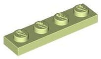 Lego Płytka 1x4 Żółtawy Zielony