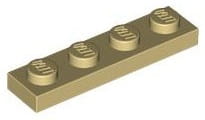 Lego Płytka 1x4 Beżowy