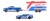 Majorette Race Trailer - Ford F150 Raptor + Mustang GT