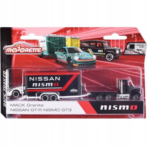 Majorette Race Trailer - Mack Granite + Nissan GT-R