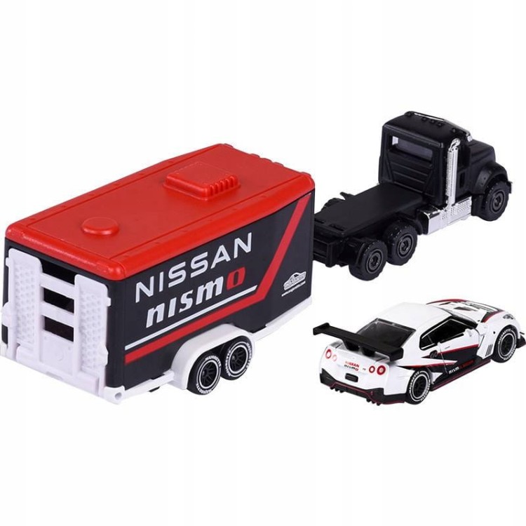 Majorette Race Trailer - Mack Granite + Nissan GT-R