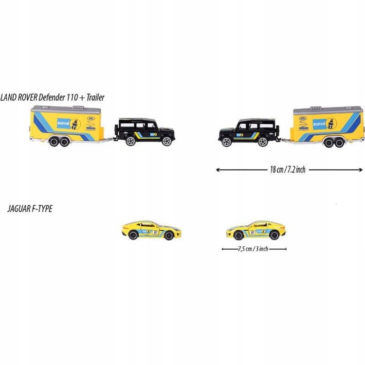 Majorette Race Trailer - Land Rover + Jaguar F-Type