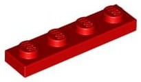 Lego Płytka 1x4 Czerwony