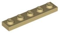 Lego Płytka 1x5 Beżowy