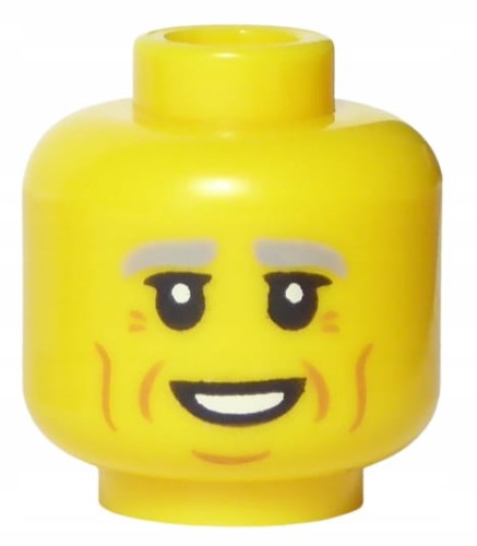 LEGO-City-Głowa-Główka-Męska-Uśmiech-Siwe-Brwi- 6384076