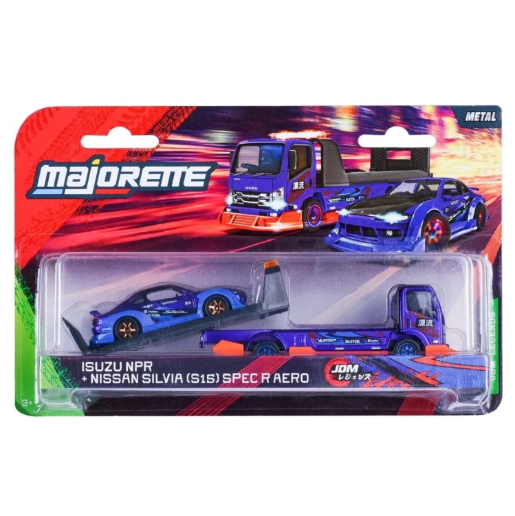 Majorette JDM Legends Tuning Transporter - Isuzu NPR + Nissan Silvia (S15)