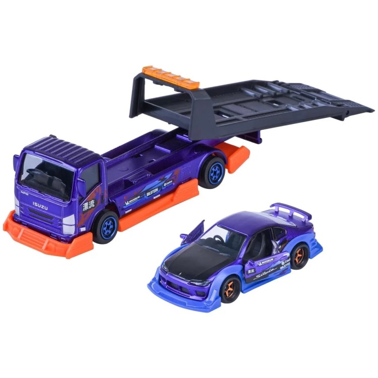 Majorette JDM Legends Tuning Transporter - Isuzu NPR + Nissan Silvia (S15)
