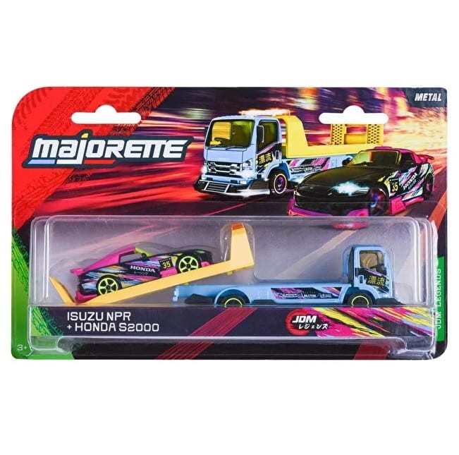Majorette JDM Legends Tuning Transporter - Isuzu NPR + Honda S2000