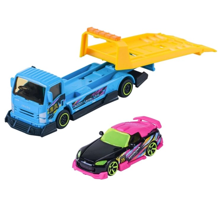 Majorette JDM Legends Tuning Transporter - Isuzu NPR + Honda S2000