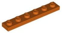 Lego Płytka 1x6 Czerwonawy Pomarańczowy