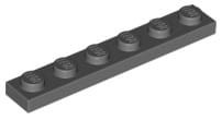 Lego Płytka 1x6 Ciemny Szary
