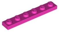 Lego Płytka 1x6 Ciemny Różowy