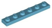Lego Płytka 1x6 Średni Lazurowy