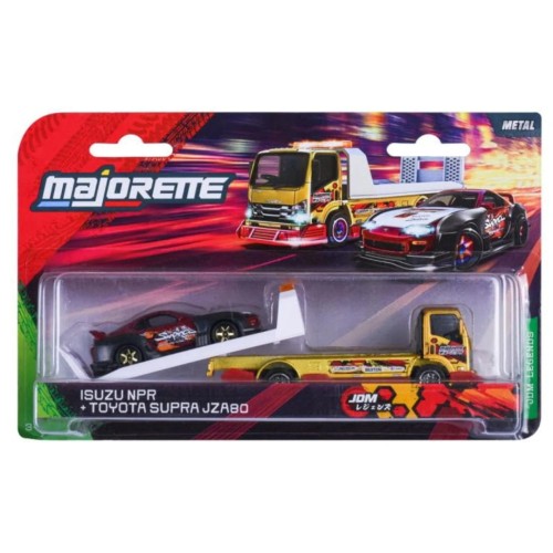 Majorette JDM Legends Tuning Transporter - Isuzu NPR + Toyota Supra JZA80