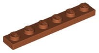 Lego Płytka 1x6 Ciemny Pomarańczowy