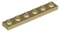 Lego Płytka 1x6 Beżowy
