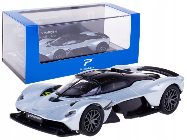 PosterCars - Aston Martin Valkyrie (1:64) Skyfall Silver