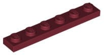 Lego Płytka 1x6 Ciemny Czerwony