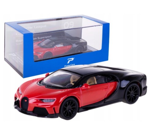 PosterCars - Bugatti Chiron Supersport (1:64) Italian Red &amp; Nocturne Black