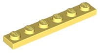 Lego Płytka 1x6 Jasny Żółty