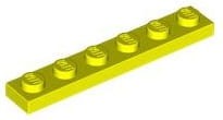 Lego Płytka 1x6 Neonowy Żółty