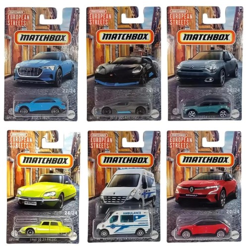 MATCHBOX European Streets - Zestaw 6 Autek
