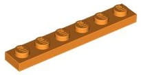 Lego Płytka 1x6 Pomarańczowy