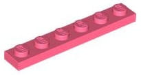 Lego Płytka 1x6 Koralowy