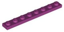 Lego Płytka 1x8 Magenta