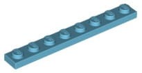 Lego Płytka 1x8 Średni Lazurowy