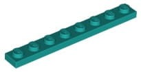 Lego Płytka 1x8 Ciemny Turkusowy
