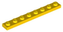 Lego Płytka 1x8 Żółty