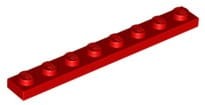 Lego Płytka 1x8 Czerwony