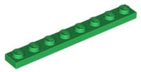 Lego Płytka 1x8 Zielony