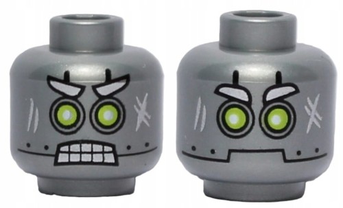 Lego Główka, Dwustronna, Robot, Srebrna