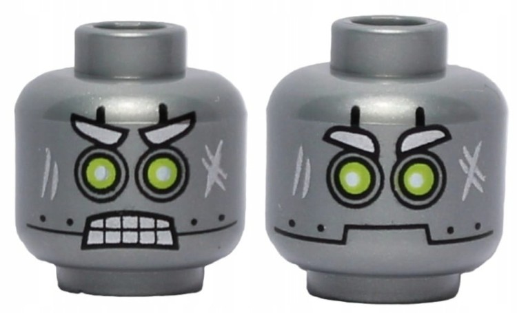 Lego Główka, Dwustronna, Robot, Srebrna