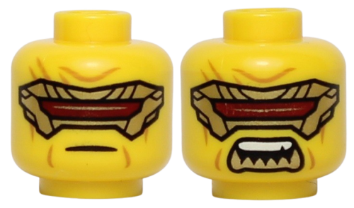 Lego Główka Dwustronna, Męska, Żółta, Maska