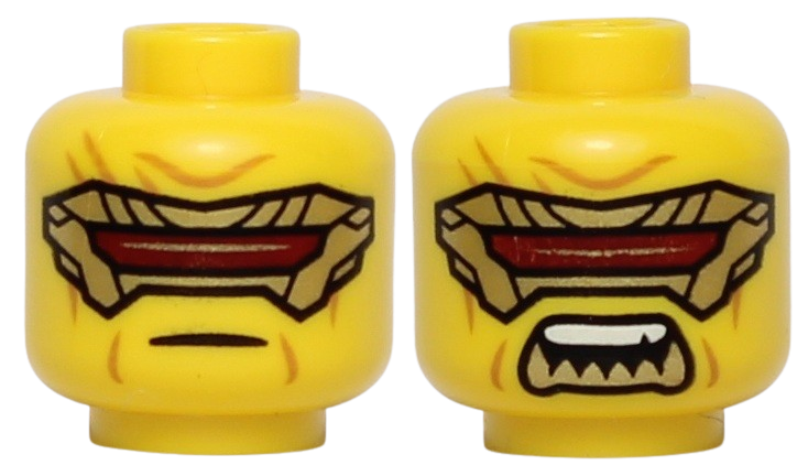 Lego Główka Dwustronna, Męska, Żółta, Maska