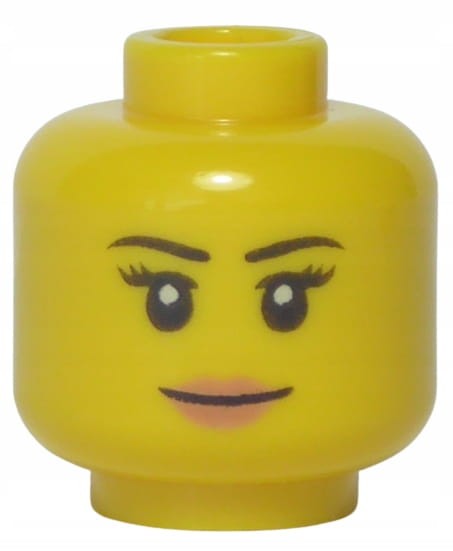 Lego Główka Damska, Żółta, Uśmiech