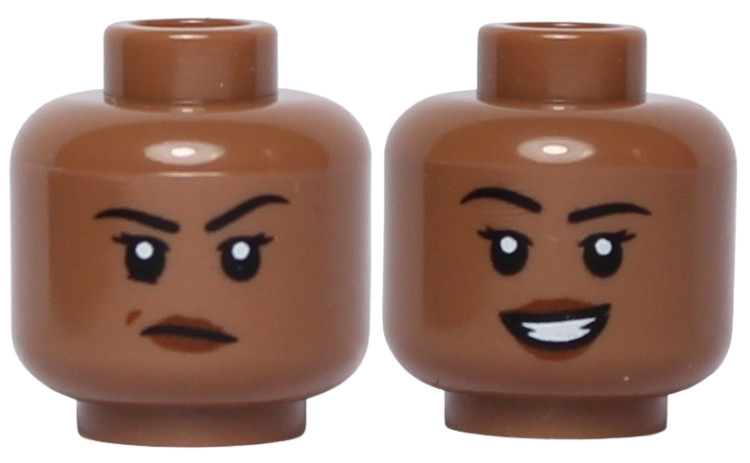 Lego Główka Dwustronna, Damska, Brązowa, Uśmiech