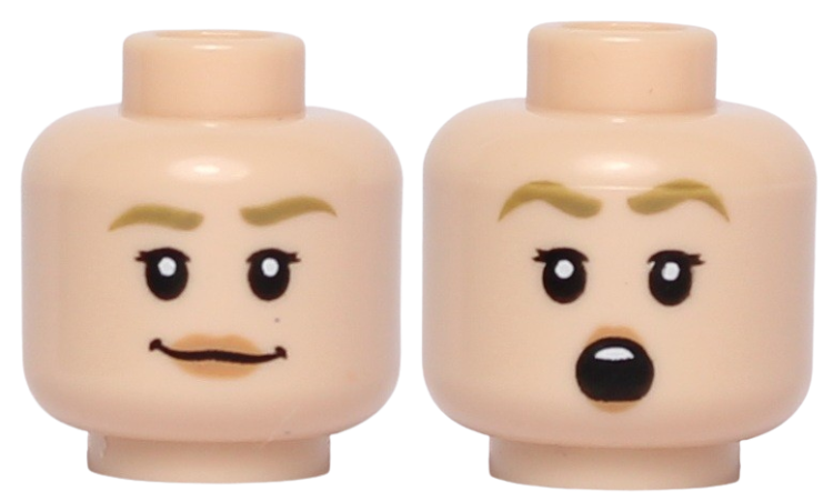 Lego Główka Dwustronna, Damska, Jasno Cielista, Uśmiech, Zaskoczenie