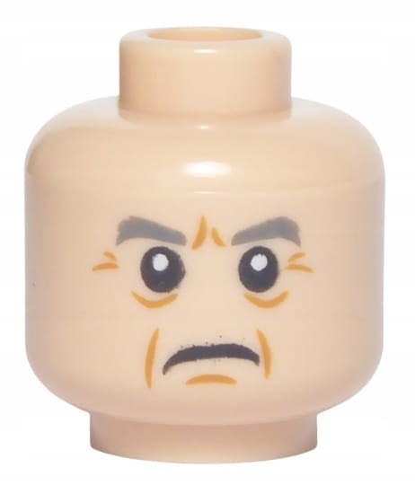 Lego Główka Męska, Jasno Cielista, Wkurzona Mina