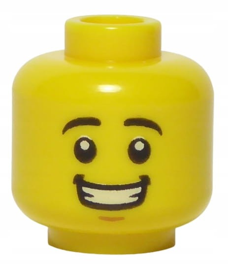 Lego Główka Męska, Żółta, Uśmiech