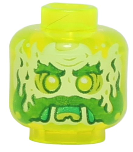 Lego Główka Dwustronna, Zombie, Przezroczysto Neonowo Zielona