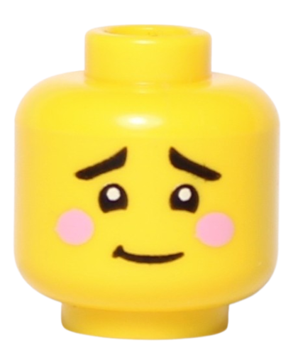 Lego Główka Męska, Żółta, Rumieńce